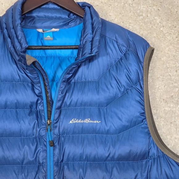 Eddie Bauer Vest Mens XL Tall Blue First Ascent Down Puffer Hiking Outdoors READ - Picture 3 of 15